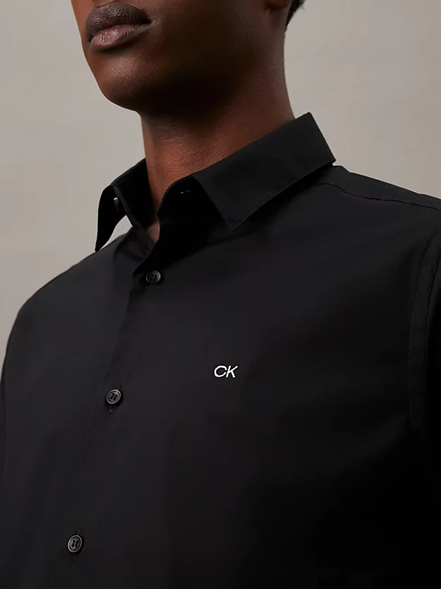 Camisa de popeline de manga curta
