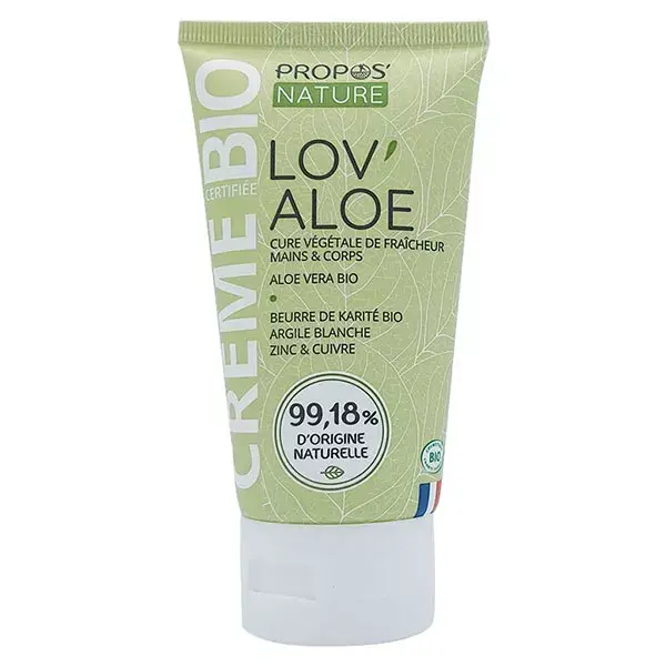 Creme para mãos e corpo com aloe vera orgânica Lov'Aloe da Propos' Nature, 100ml