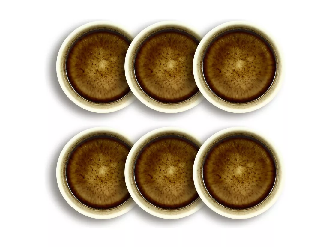Ogo Living - Lot 6 Assiettes Coupes Stack 12cm En Porcelaine Marron