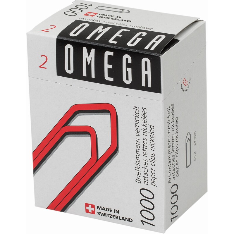 Omega Büroklammern Nr. 2, 1000 Stück