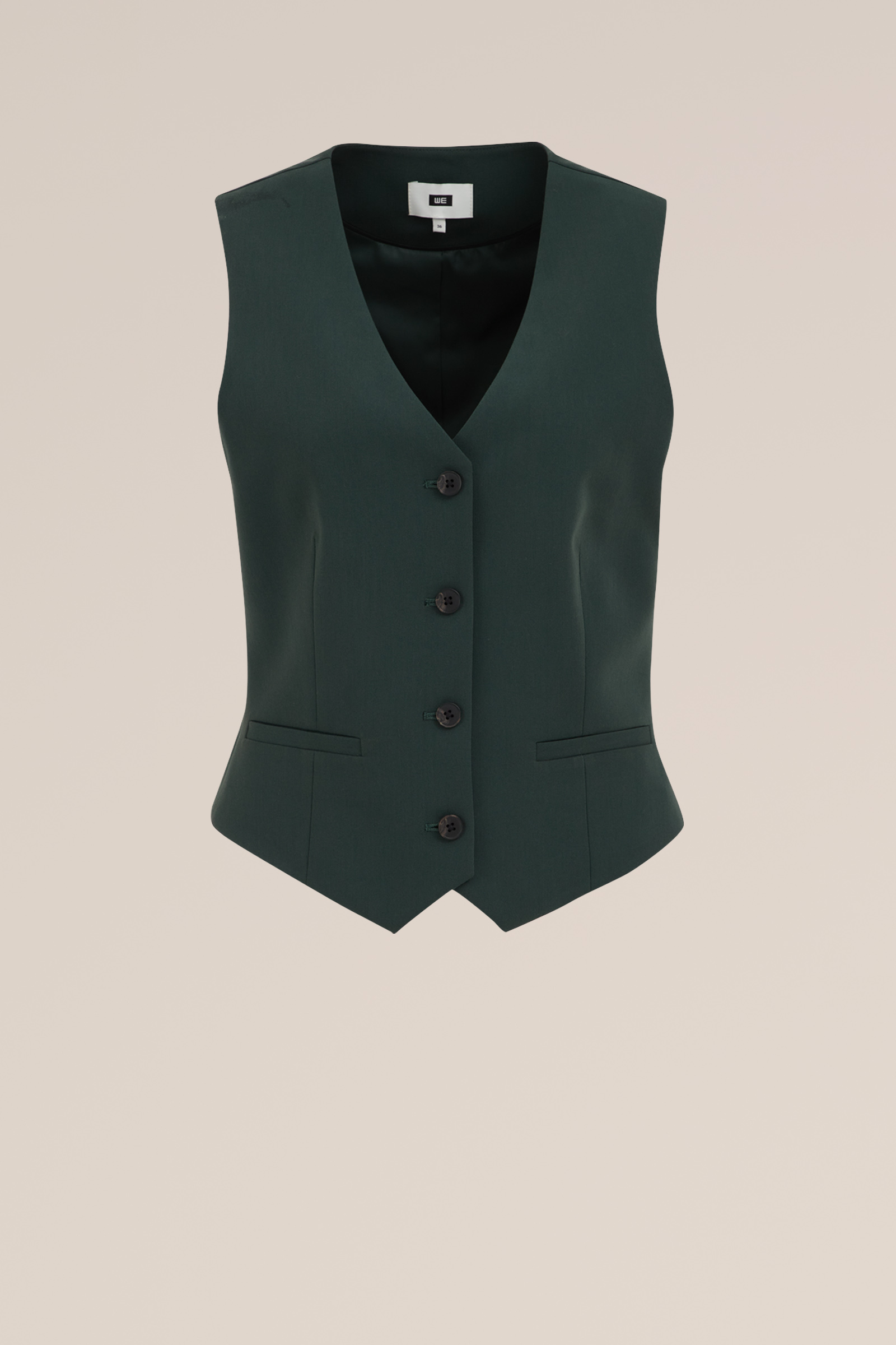 getailleerde gilet WE Fashion Donkergroen