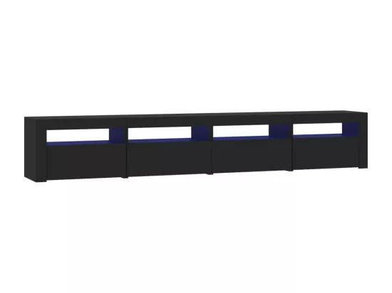 Meuble TV avec lumières LED Noir 240x35x40 cm