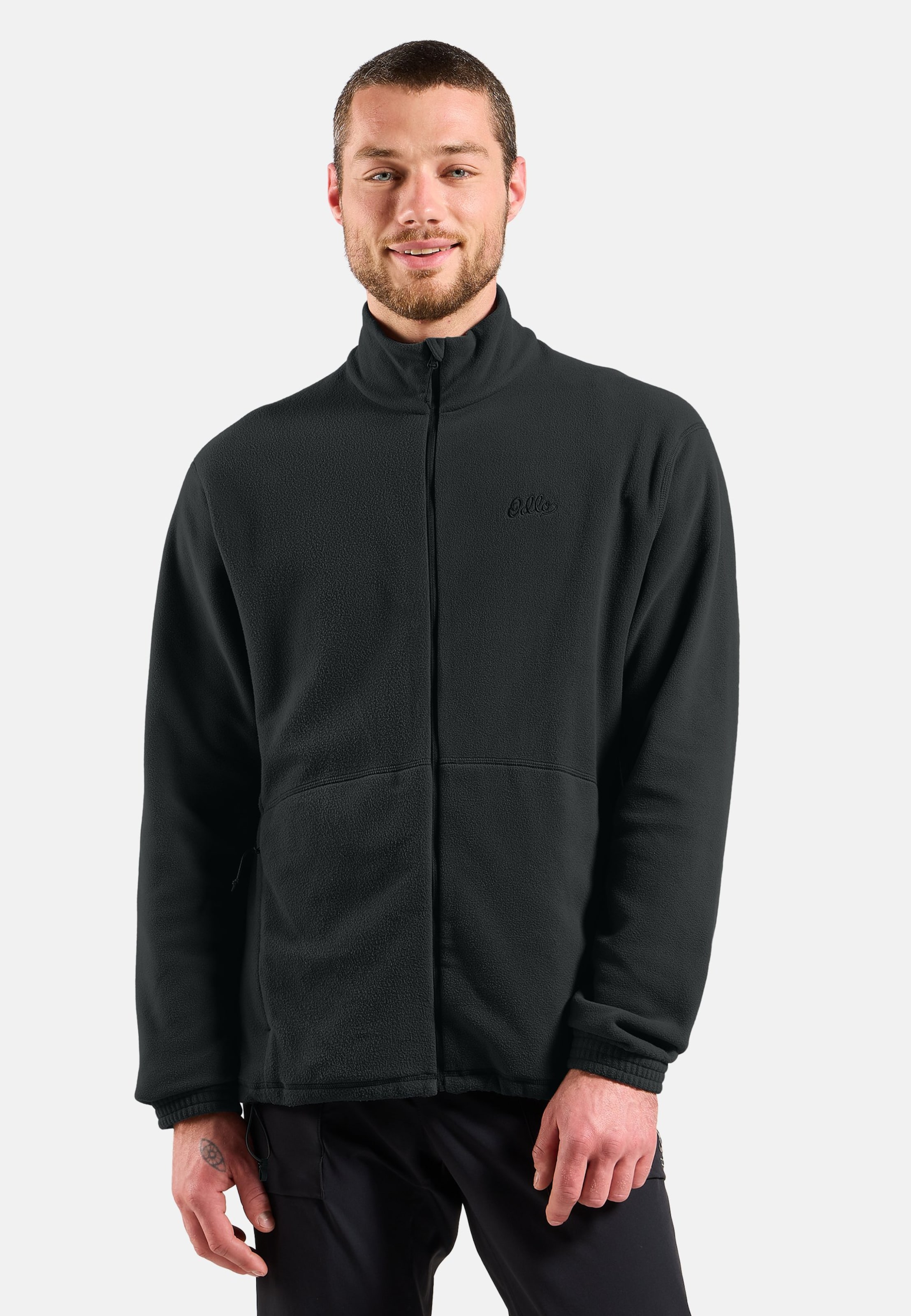 Klassische Essentials Multisport Fleecejacke mit Reissverschluss in black