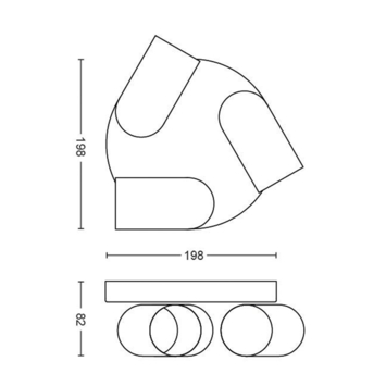 Philips triospot Pongee zwart