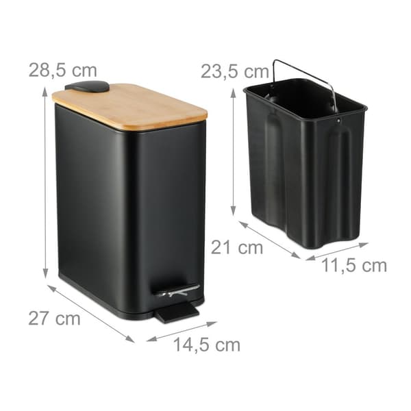 Avfallsbeholder for bad 5 liter med bambuslokk