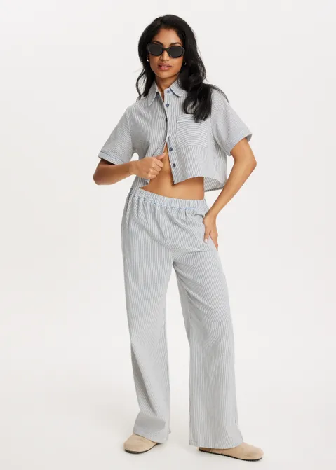 Gestreepte pull-on broek blauw (BLW.D)