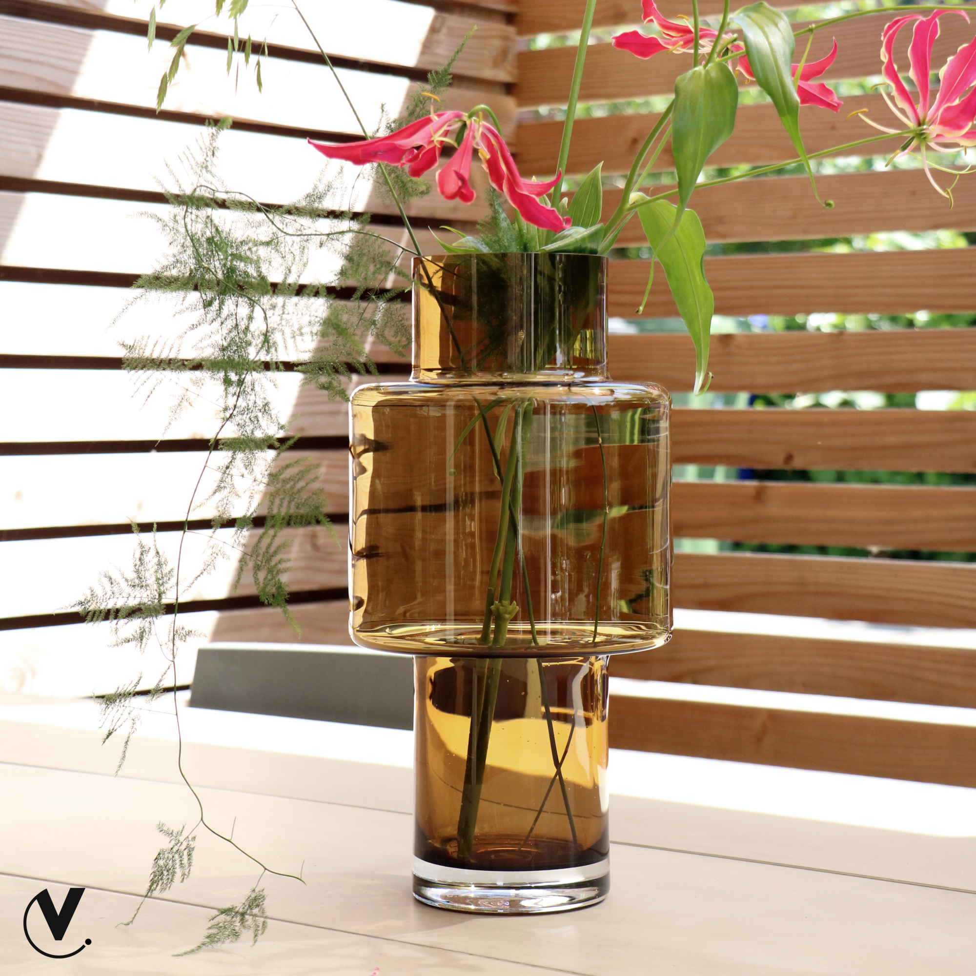 Vaas Juba cognac Ø20 x H40 cm