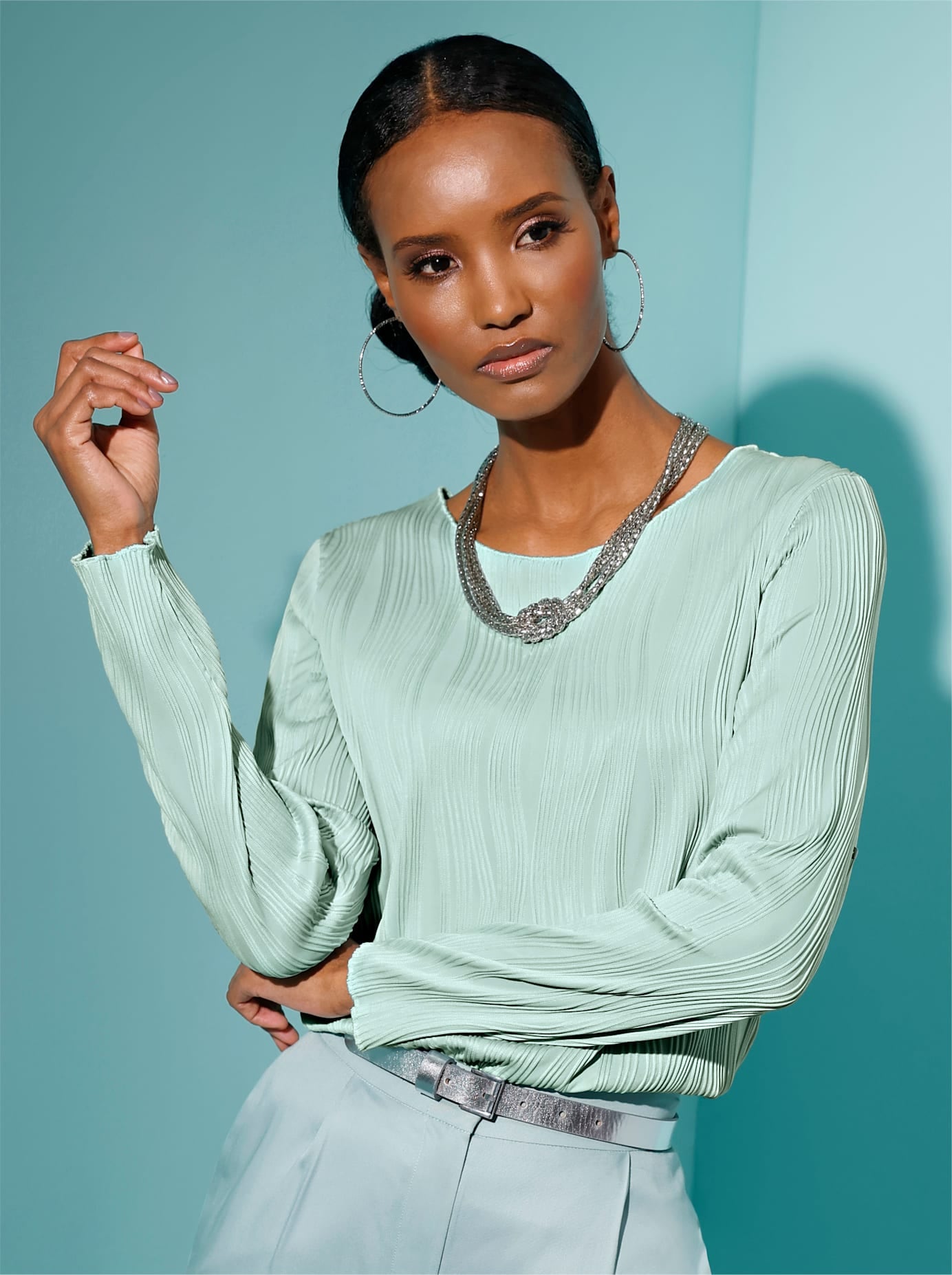 creation L Langarmshirt »Jacquard-Shirt«, 1 Stk.