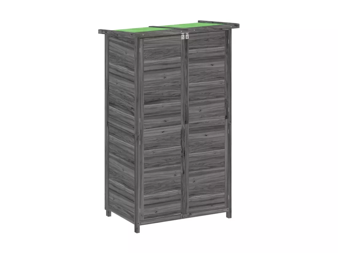 Abri à outils de jardin gris 83x57x140 cm bois massif pin