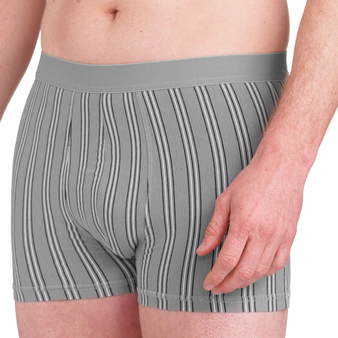 VanVaan Herren Retroshorts mit Längsstreifen salbei / dunkelblau / weiss