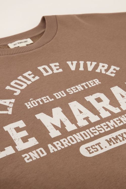 Taupe sweater la joie de vivre