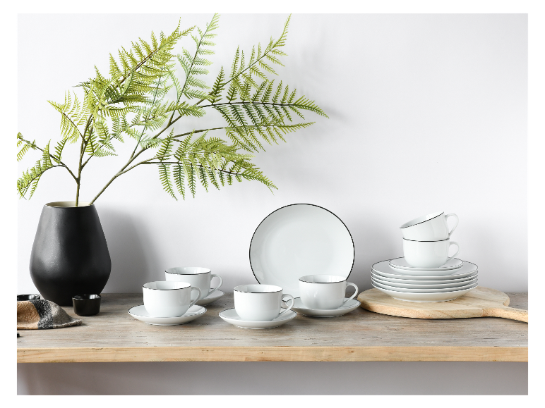 Serviesset Luna Black Line