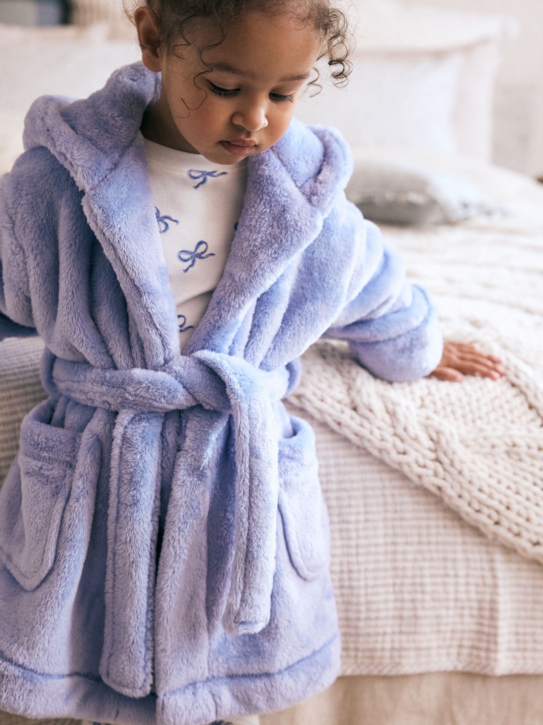 Blauw - Zacht aanvoelende fleece kamerjas (9 mnd-16 jr)