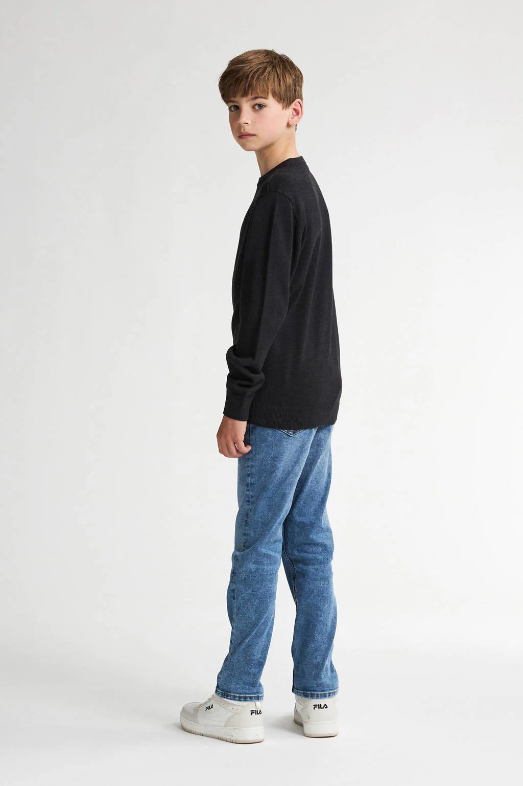 Petrol Industries sweater zwart fijn gebreid