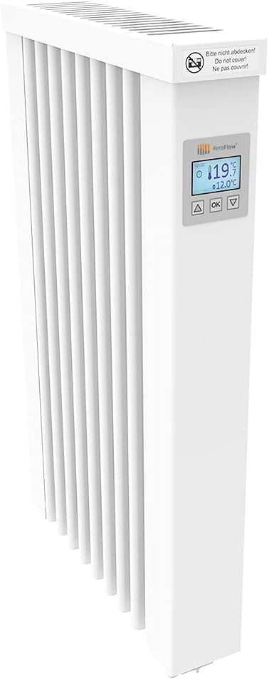 AeroFlow Elektroheizung MINI 650 mit Schamottekern FlexiSmart-Displayregler elektrische Zusatzheizung, Nachtspeicher Ersatz, Elektroheizkörper-Heizgerät