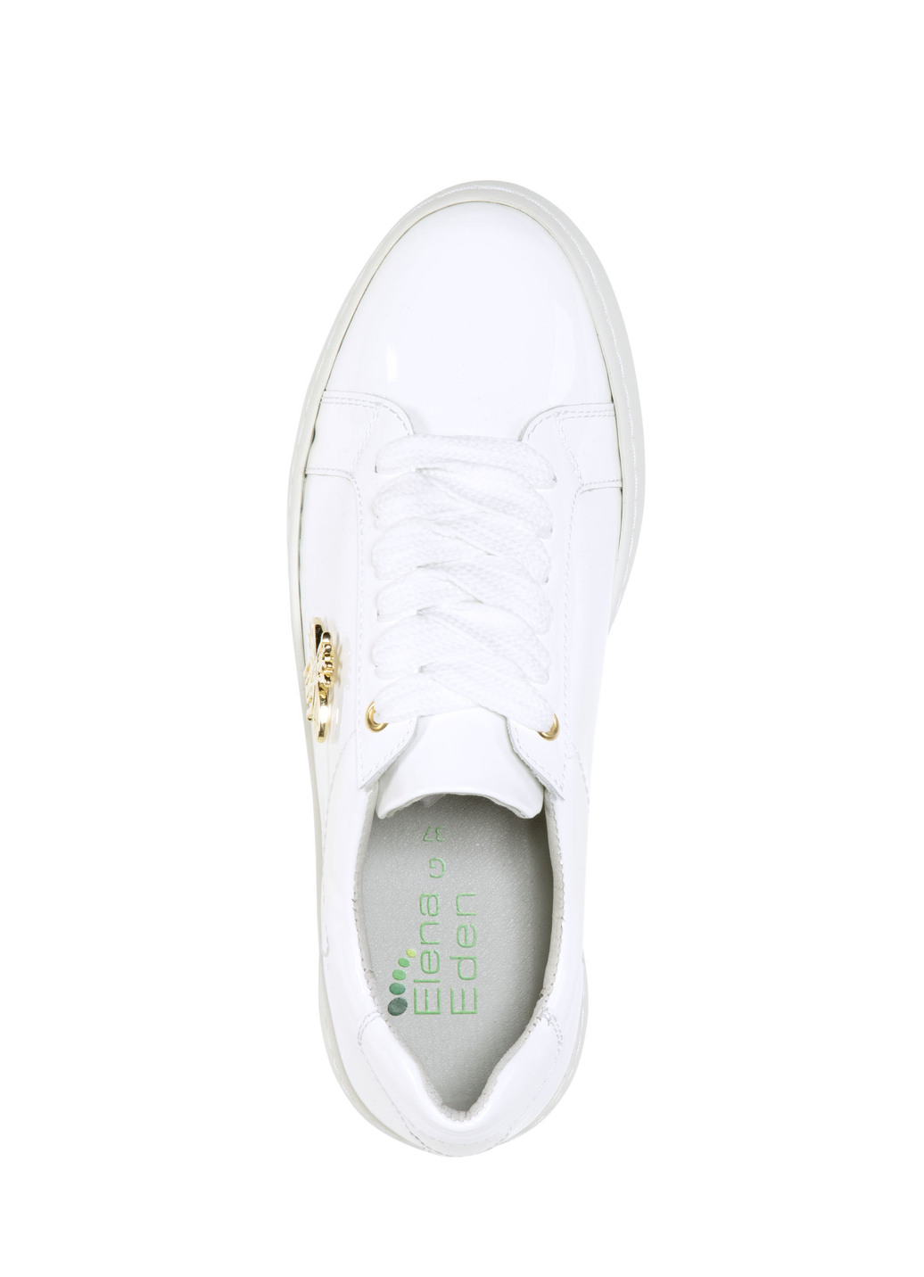 ELENA EDEN Sneaker aus Lackleder mit edlem Metallschmuck