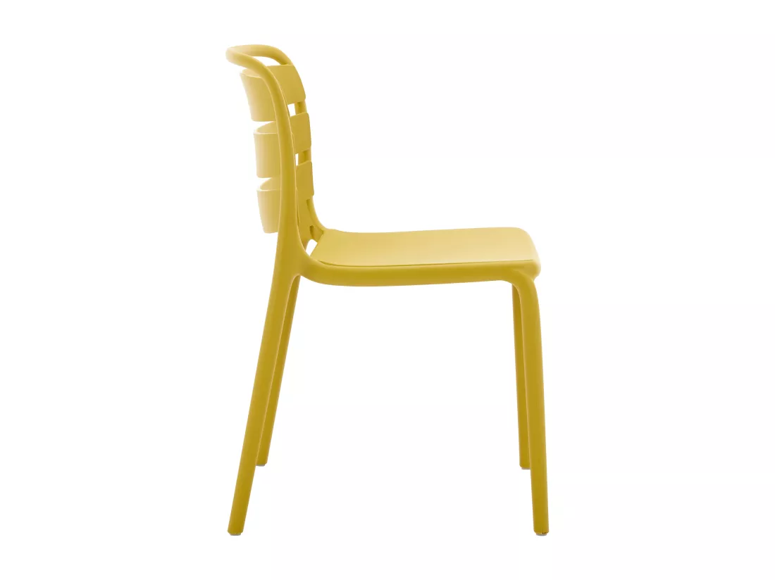 Lot de 2 chaises de jardin empilables en polypropylène - Jaune - MOAH de MYLIA