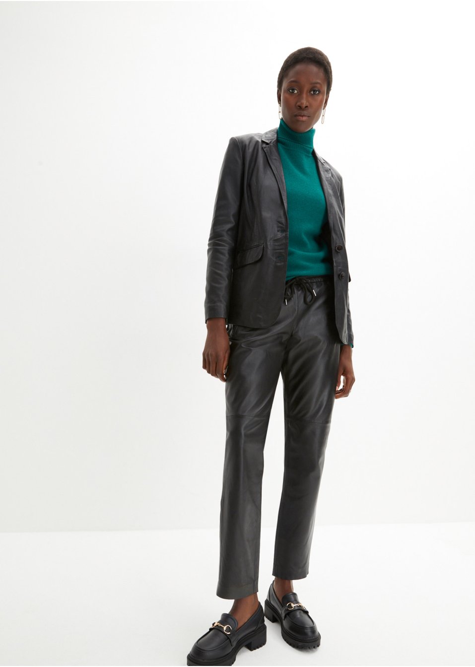 Blazer en cuir nappa d'agneau