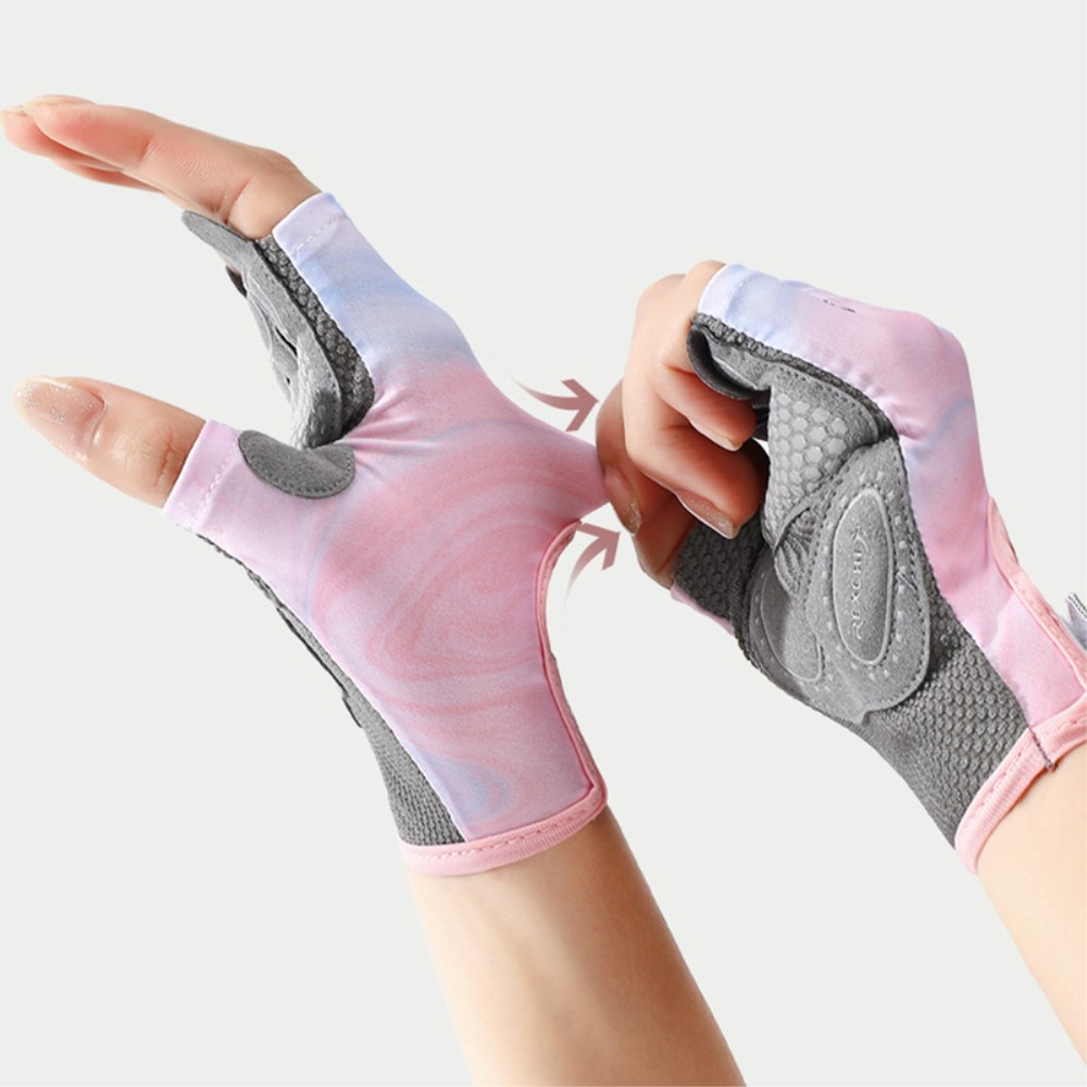 (1 Paar) Gr. S Atmungsaktive Fitness Trainingshandschuhe Rutschfeste Gym Handschuhe für Krafttraining / Bodybuilding / Crossfit - Lila