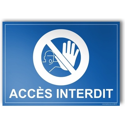 Plaque Interdiction - Accès interdit - 100x140 mm - Gravoply