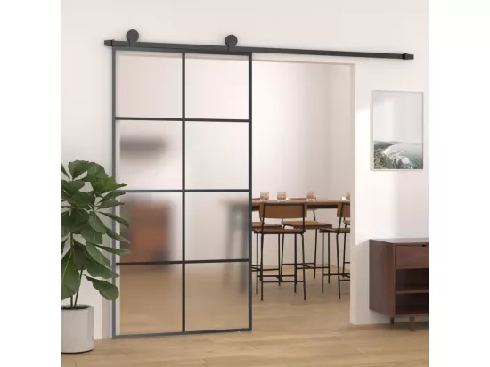 Porte coulissante et kit de quincaillerie 102,5x205cm Verre ESG