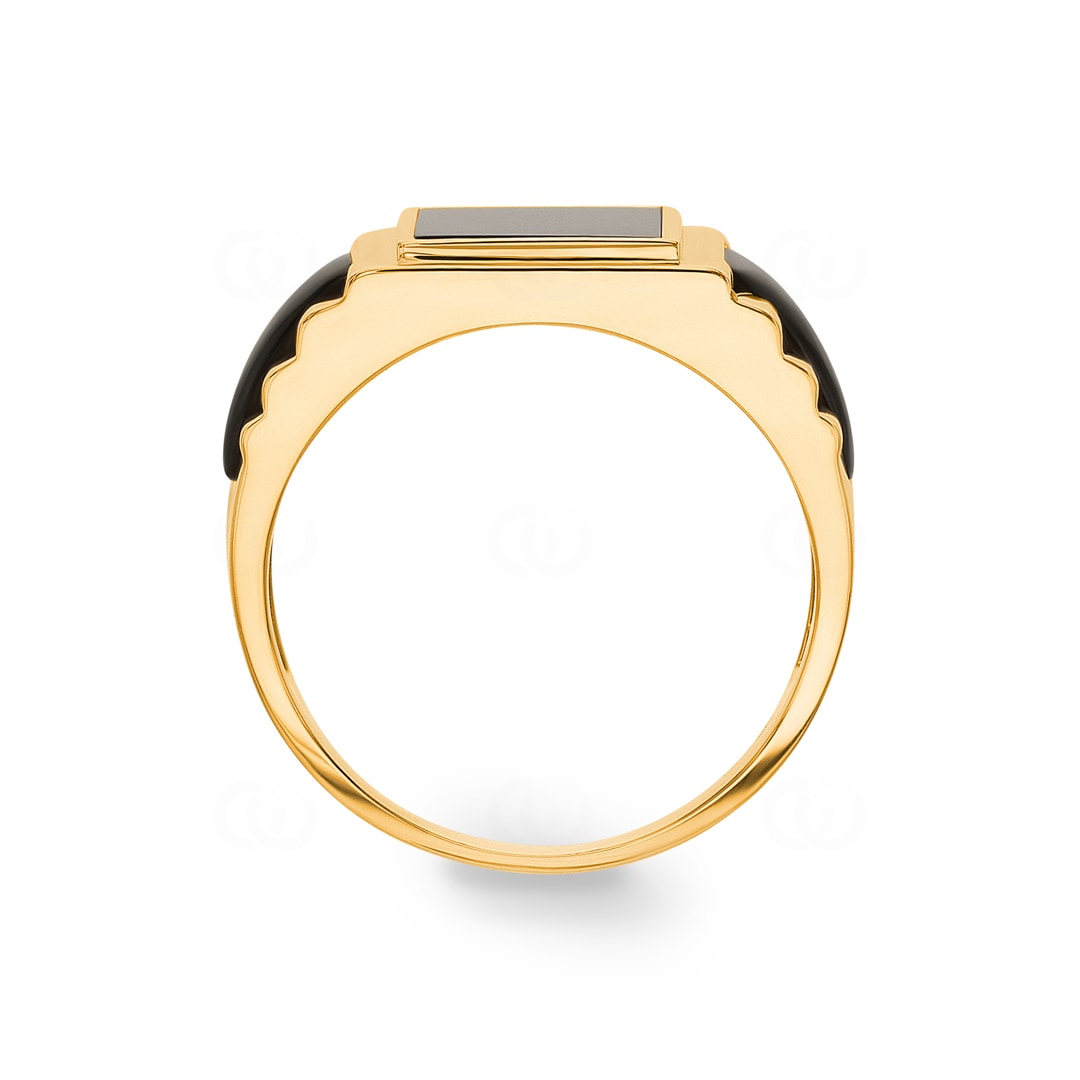 Herrenring 750/18 K Gelbgold mit Onyx