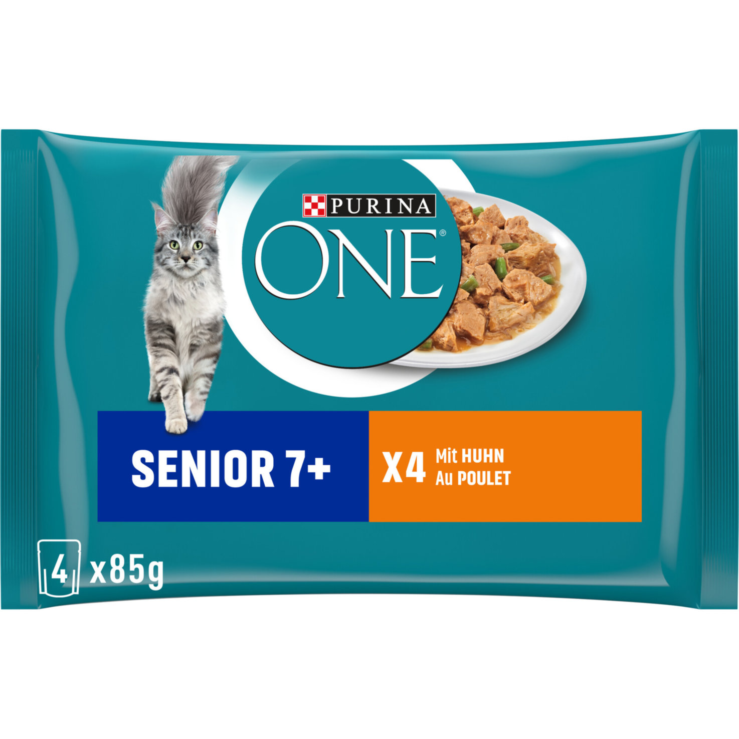 Purina ONE Katzenfutter Senior 7+ in Sauce Huhn 4x85g