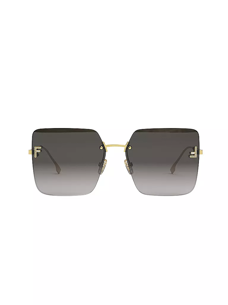 FENDI FENDI First Crystal goldene eckige Sonnenbrille gold
