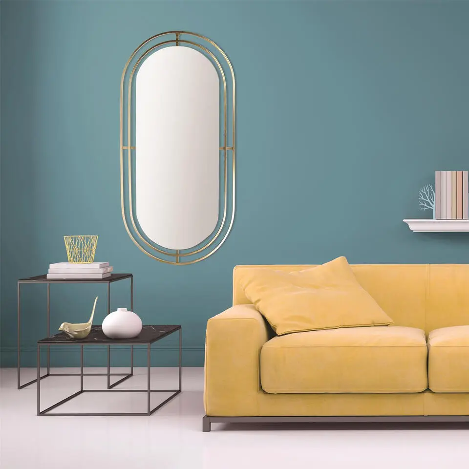 Home Deco Factory Spiegel Marbella - ovaal - goud - L90 x B43 cm