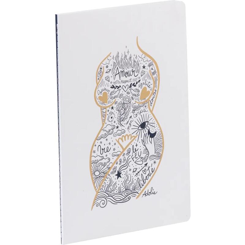 Adolie, Carnet cousu fil A5 14,8x21 cm, 64 pages, ligné, ass.