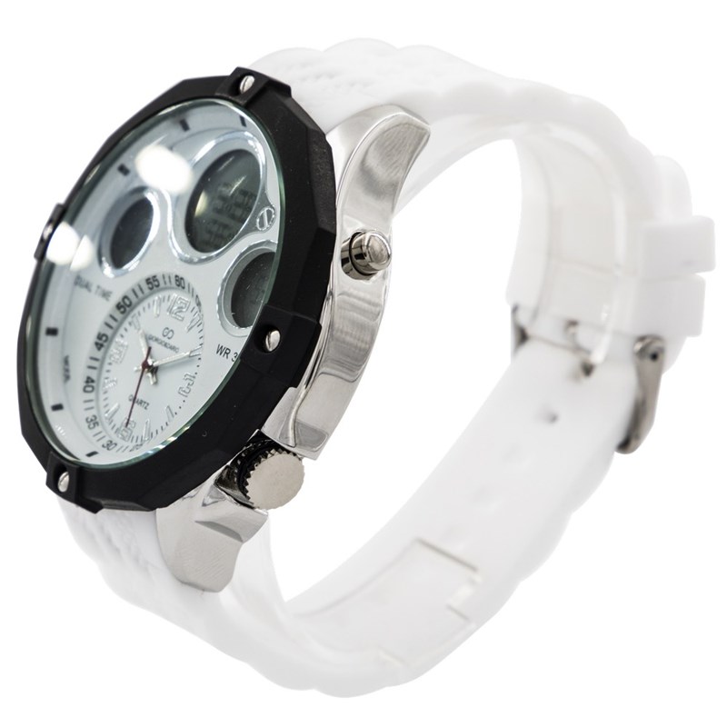 Coffret montre Homme GIORGIO bracelet Silicone Blanc