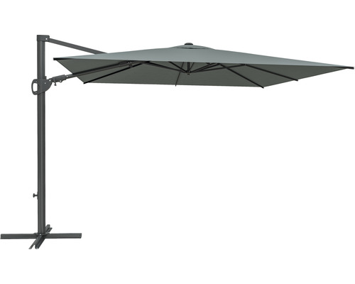 Soluna Orléans zweefparasol, 300 x 300 cm, vierkant, donkergrijs