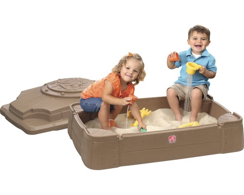 Step2 Play & Store zandbak, kunststof, 107 x 71 x 28 cm, bruin