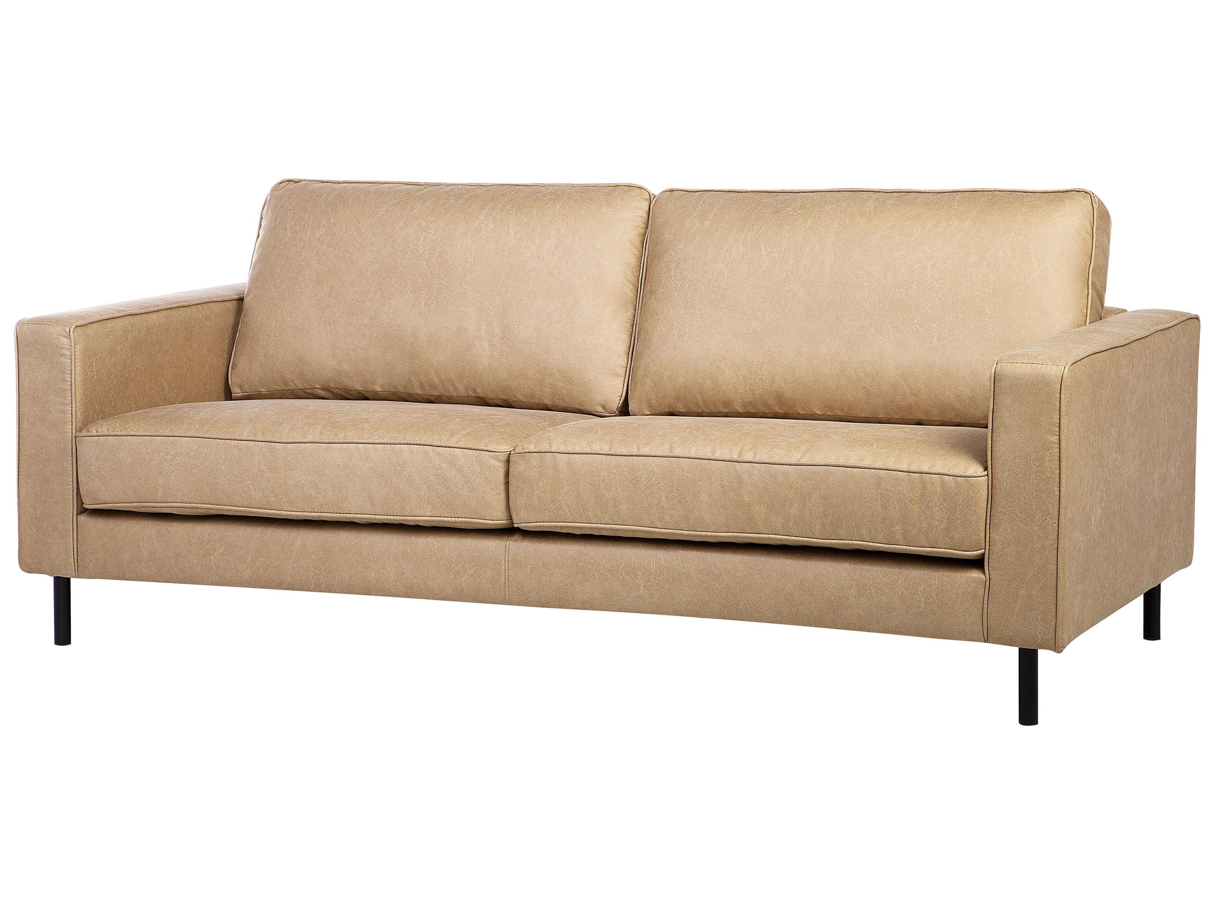 Bank 3-zits SAVALEN Kunstleer Beige