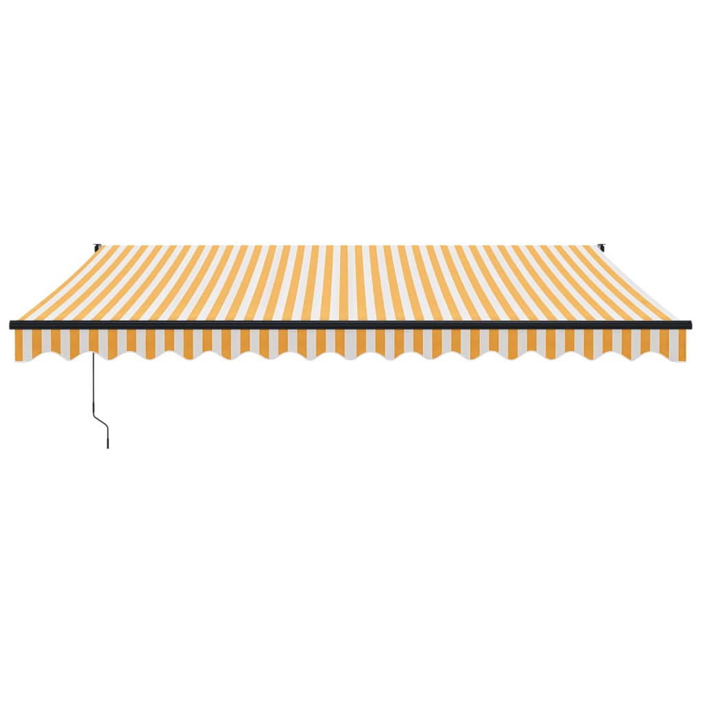Auvent rétractable automatique jaune et blanc 4,5x3 m