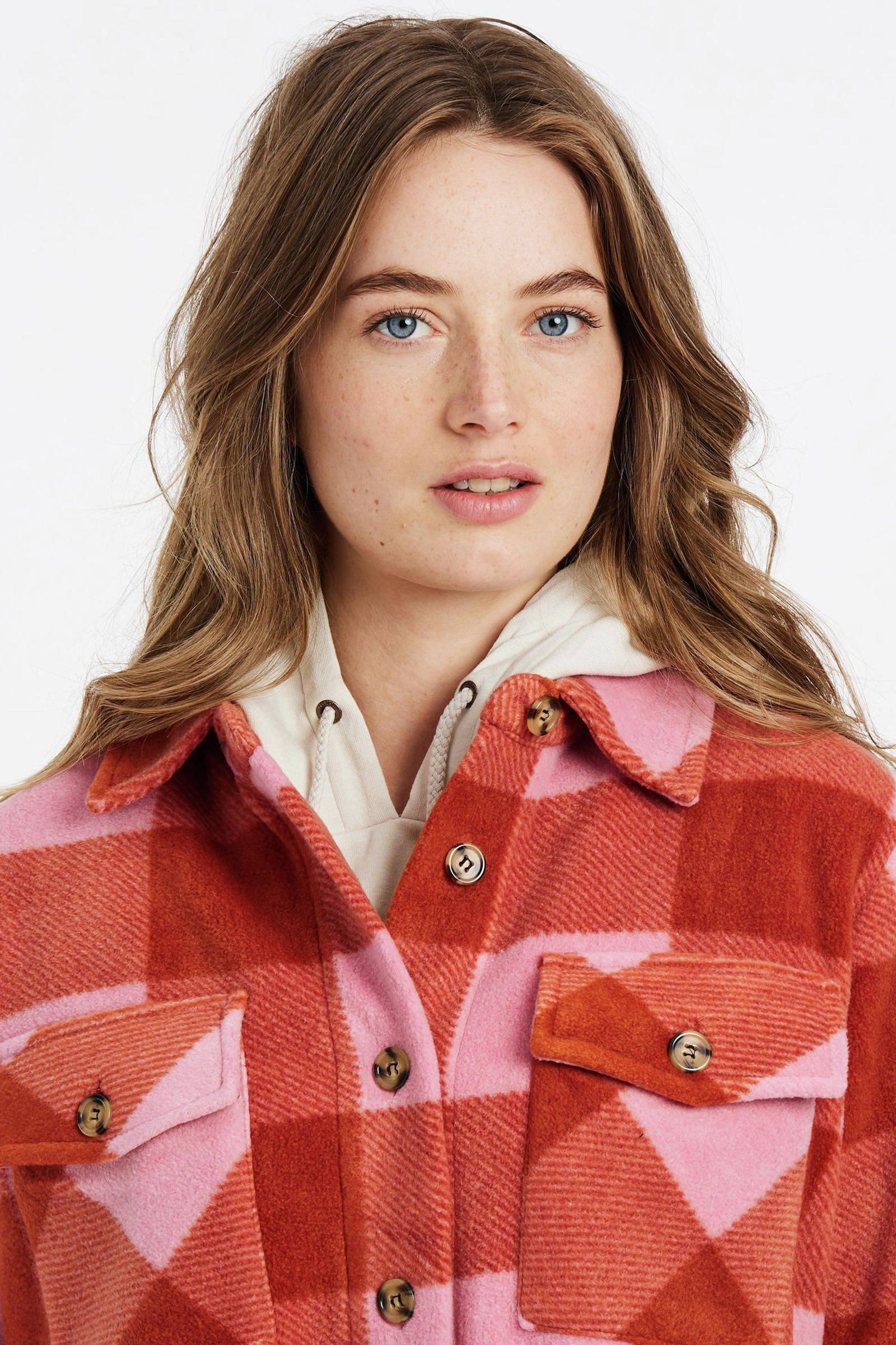 Protest fleece shacket Prtcelestah rood/roze