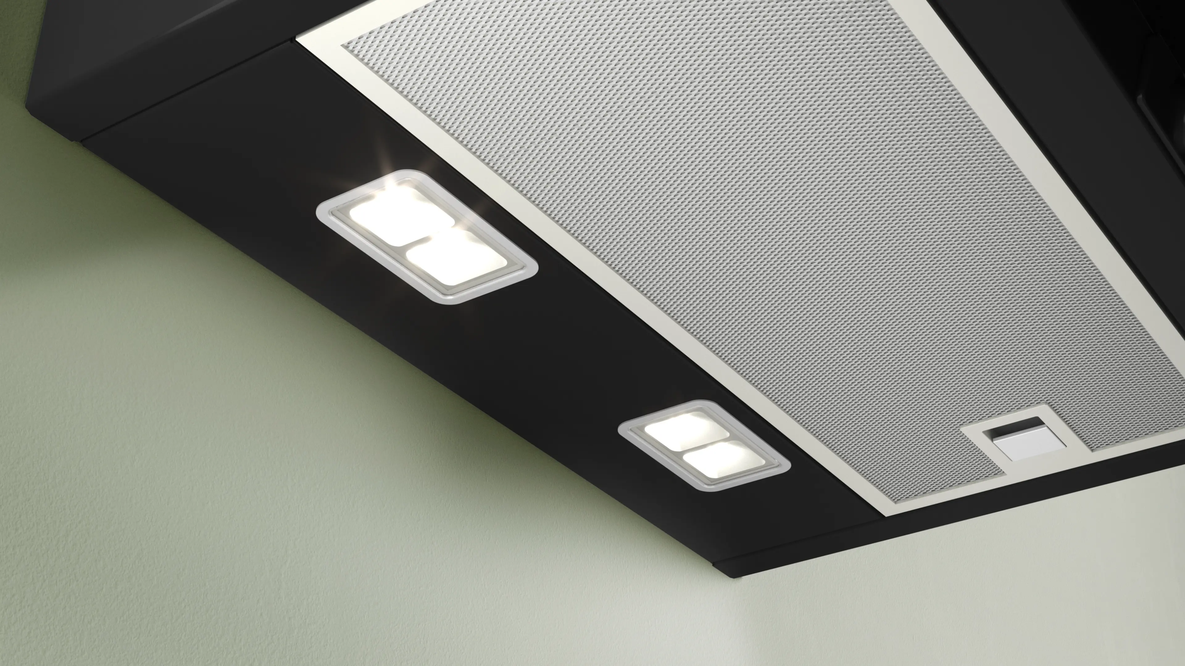 Serie 4 Wandschouwkap 60 cm zwart glas, Zwart