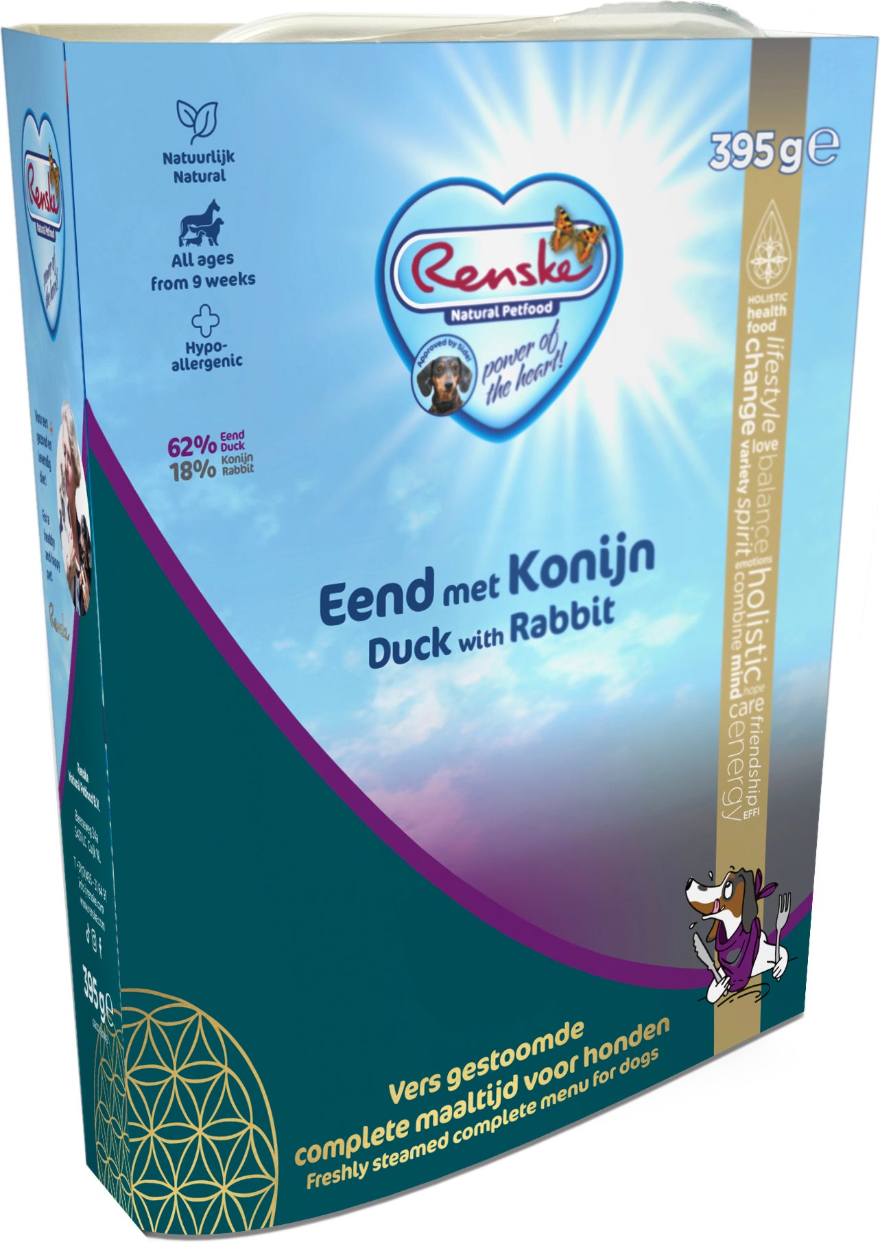 Renske hondenvoer vers eend & konijnen adult 395 g