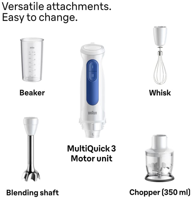 Braun MultiQuick 3 håndmikser MQ30.202.MWH (hvid/blå)