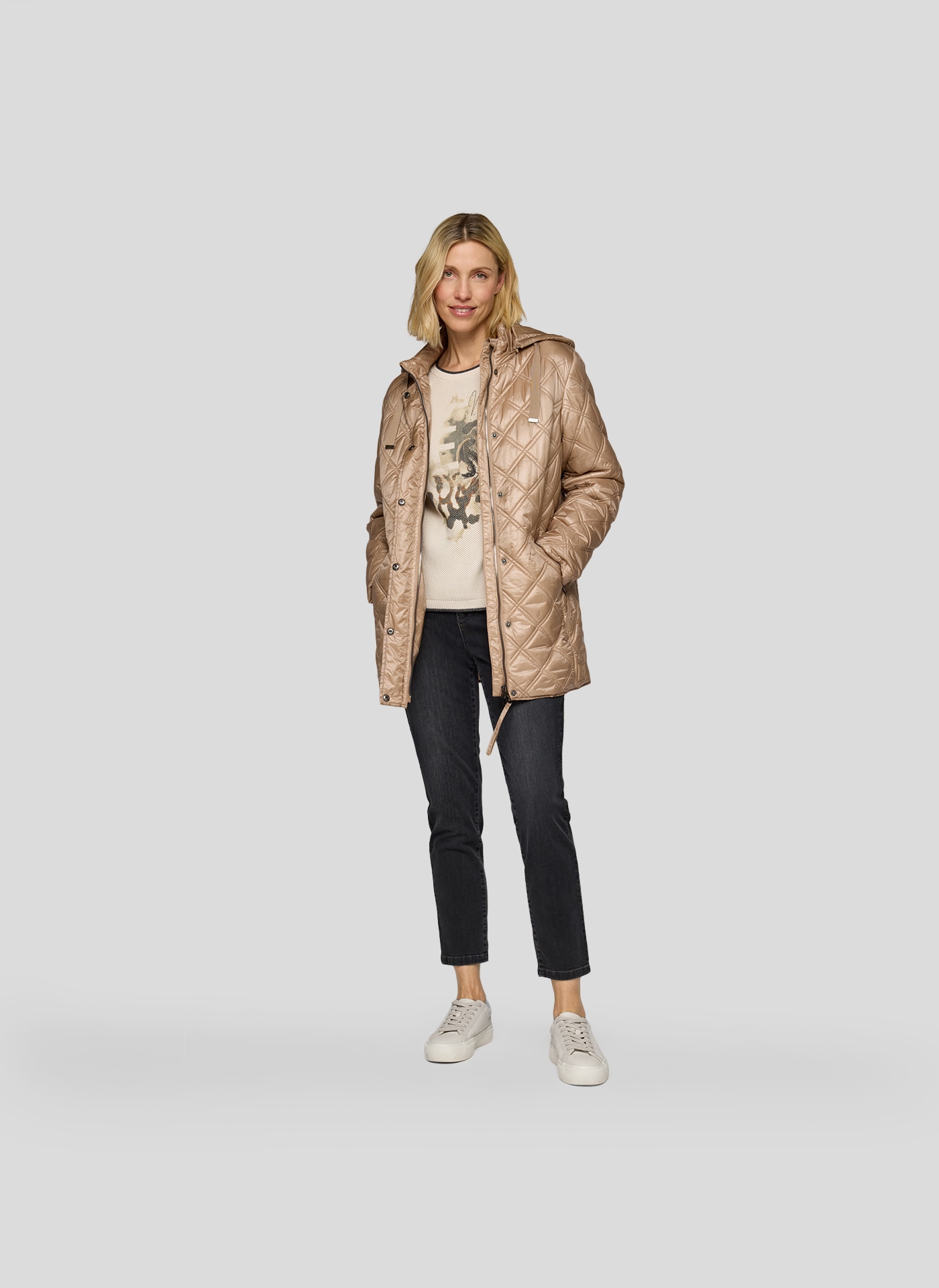 Rabe Rundhalspullover , mit intarsien Print