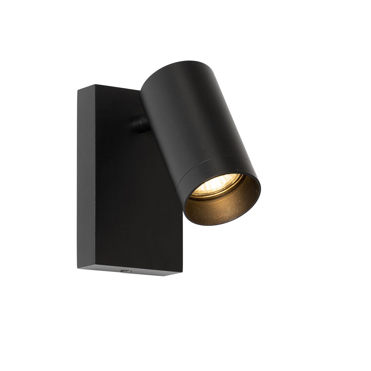 Smart wandlamp zwart verstelbaar met schakelaar incl. Wifi GU10 50mm - Jeana Luxe