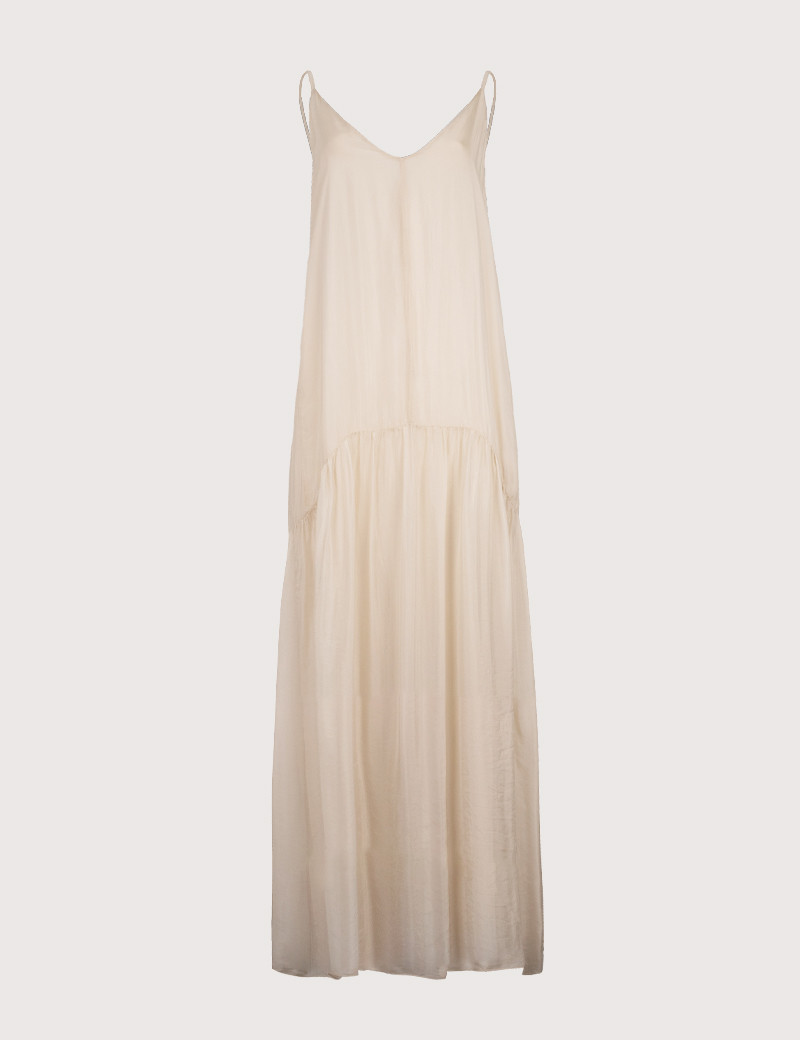 DIXIE ROBE LONGUE FINES BRETELLES ECRU