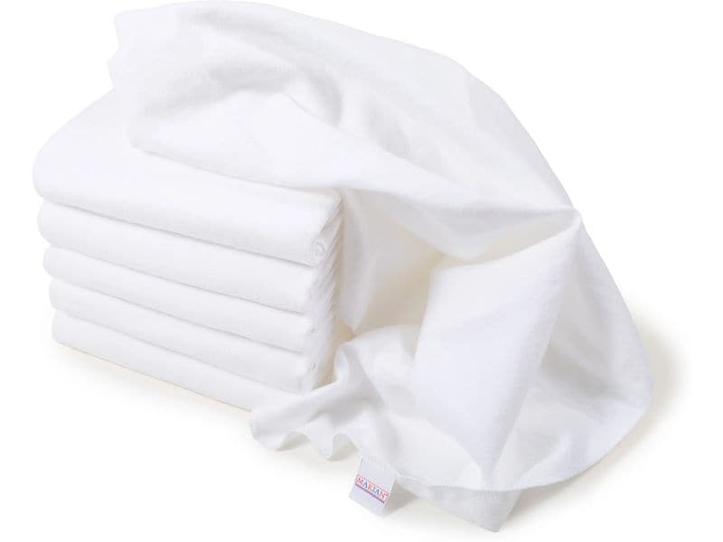 MAKIAN Moltontuch 6-er Set 80 x 80 cm, Weiss Mulltücher Set