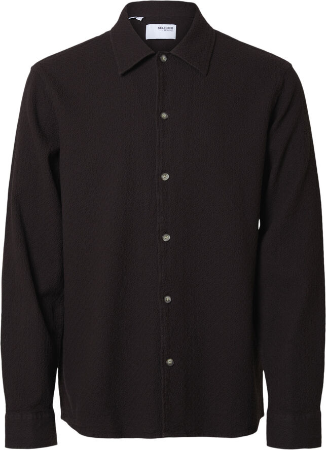 Selected Homme SLHRELAX-DAVE WAFFLE SHIRT LS Chocolate torte