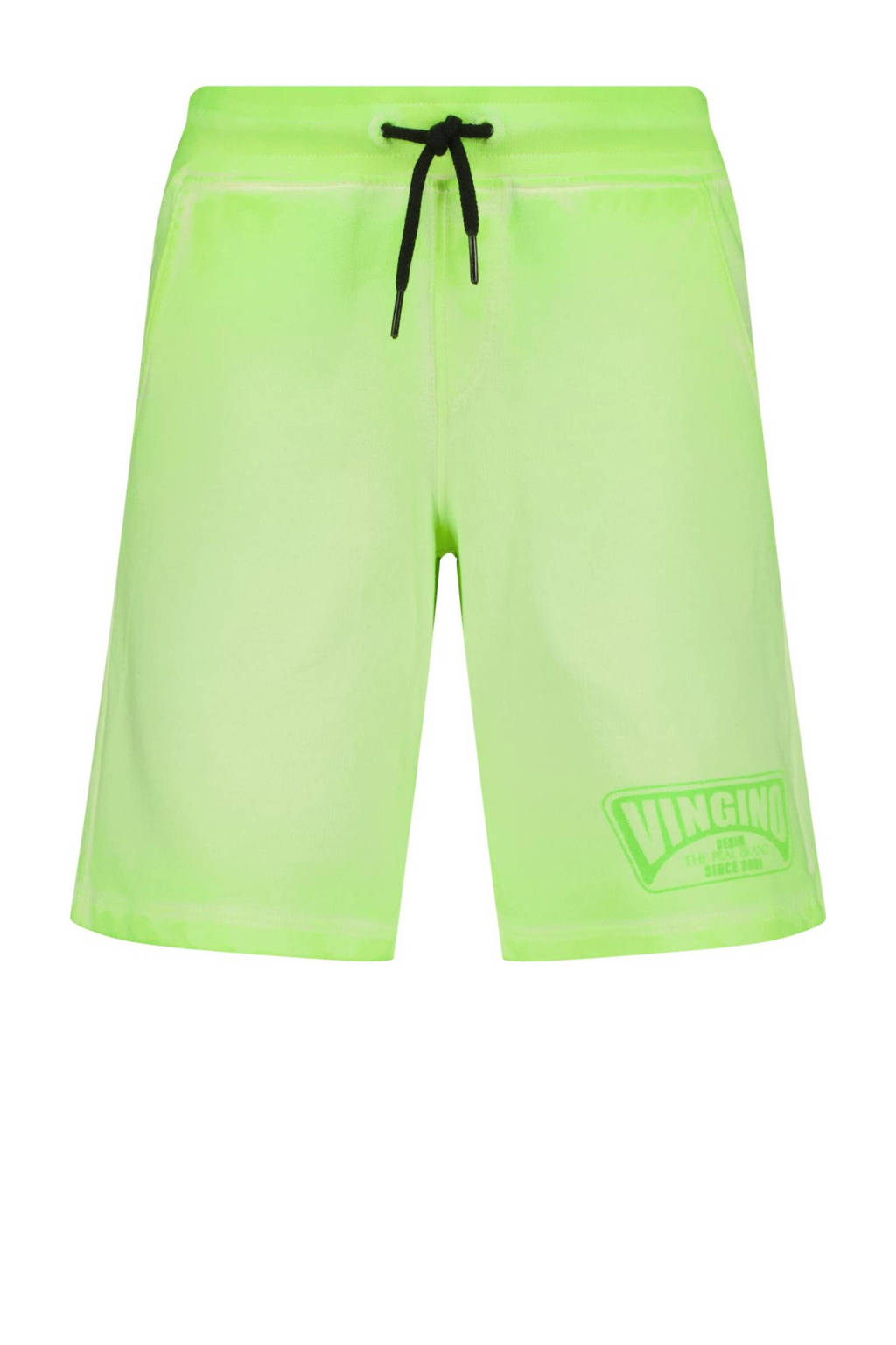Vingino sweatshort Rames met logo neongeel