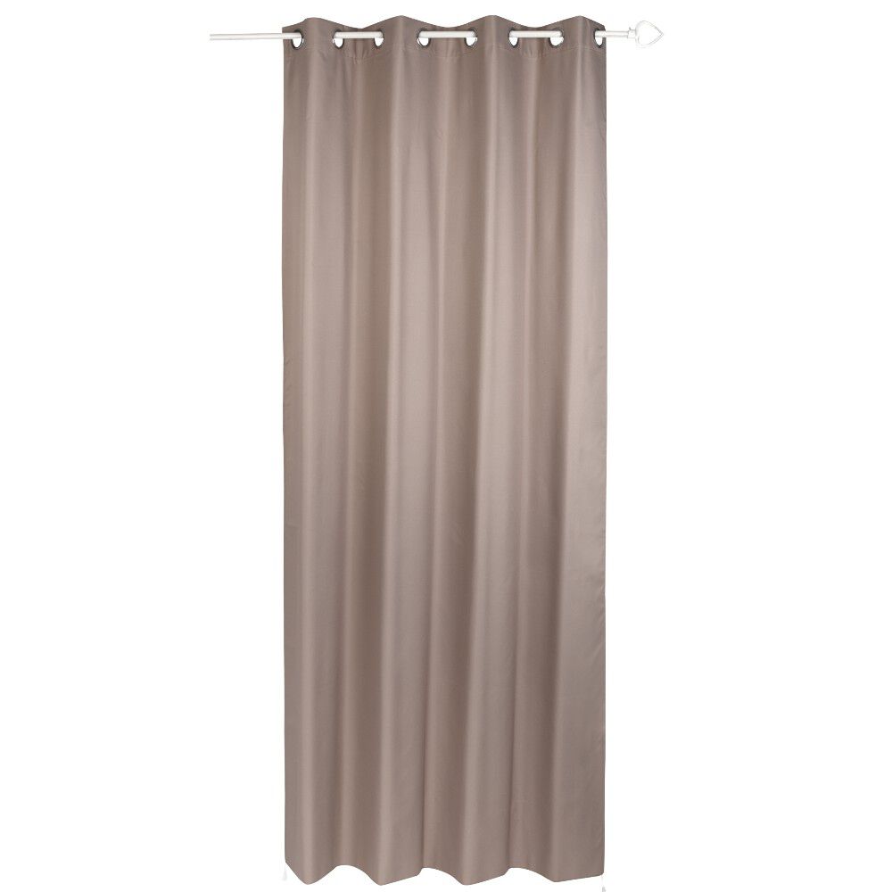 Rideau thermique à oeillets uni taupe 140x250 cm