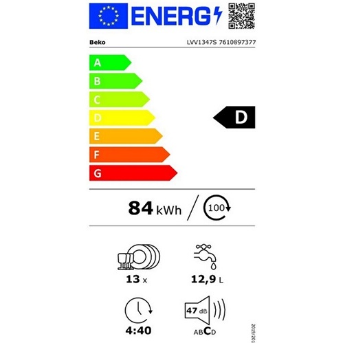 Lave-vaisselle pose libre Beko LVV1347S