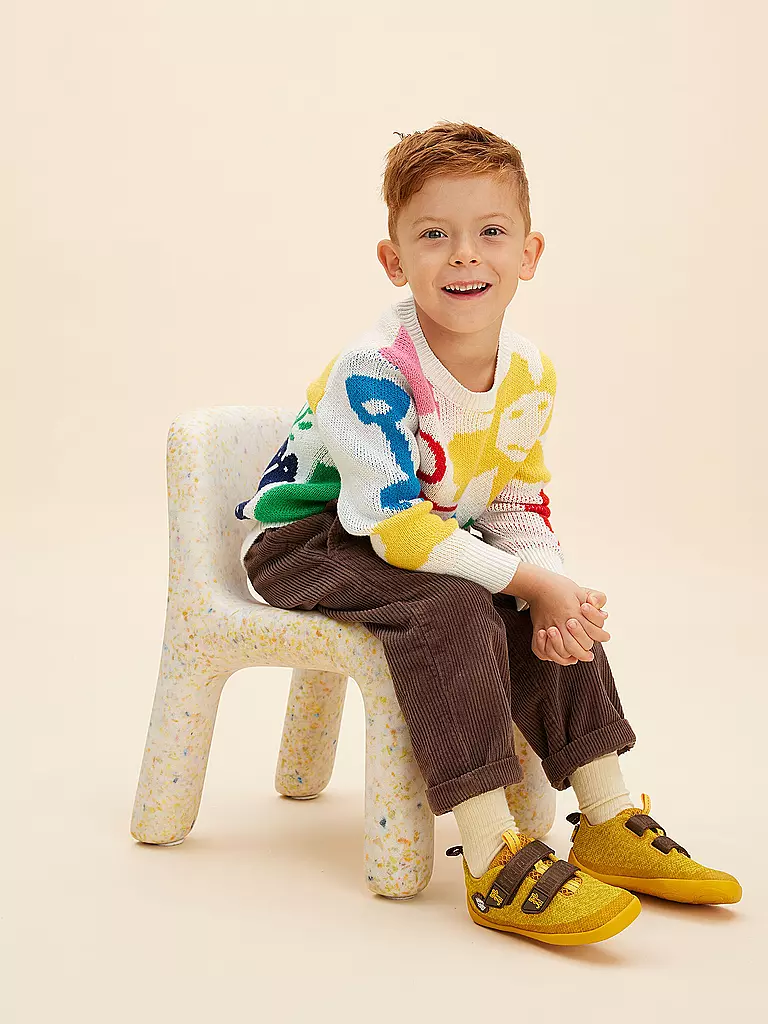 AFFENZAHN Kinder Barfußschuhe KNIT HAPPY Tiger gelb