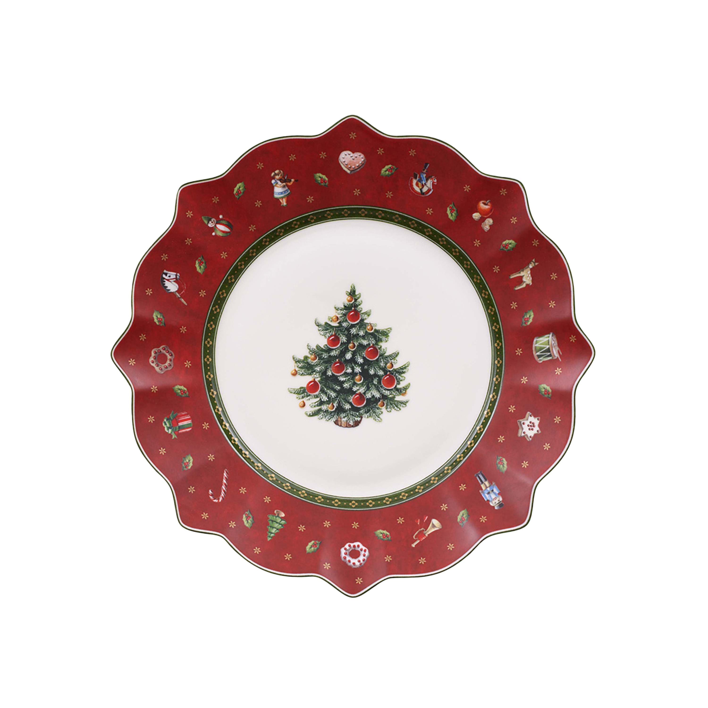 Toy's Delight Appetizer and dessert plate Red, 9.7'', Premium Porcelain