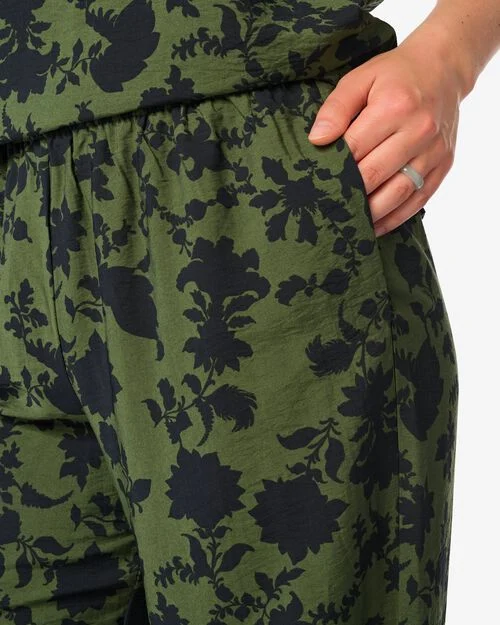 pantalon Lara à fleurs pour femmes vert